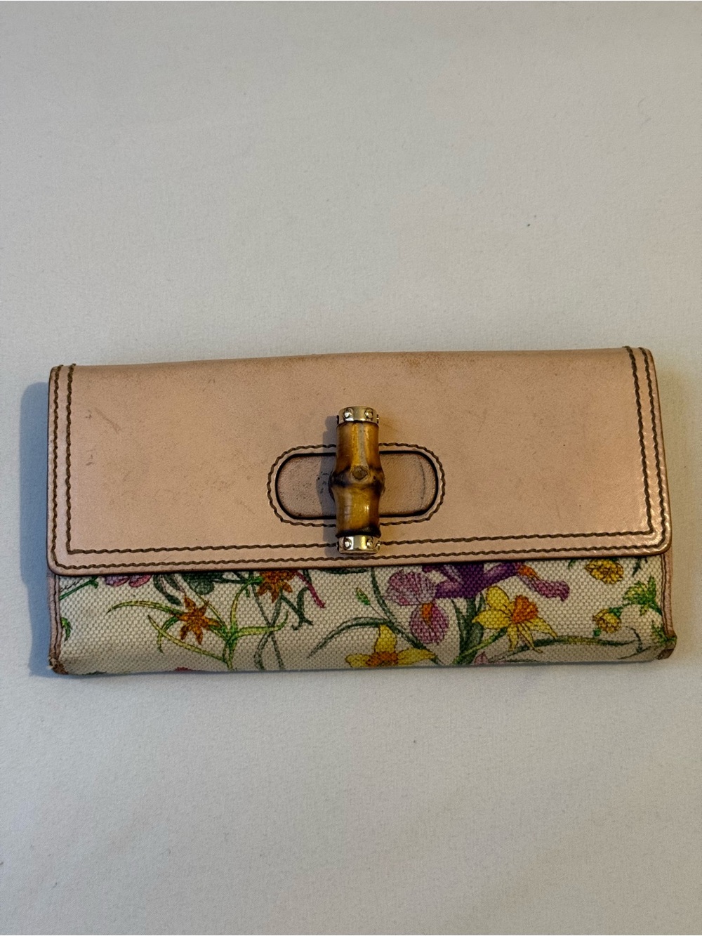 AUTHENTIC VINTAGE Y2K Gucci Japanese Bamboo Floral Long Wallet